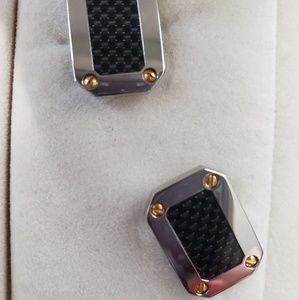 Zales Mens Carbon Fiber Cufflinks
